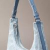 Torba na ramię z Denim z logo na całej powierzchni Torba na ramię z Denim z logo na całej powierzchni