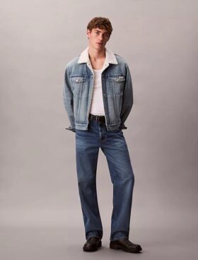 Trucker Jacket z polaru Sherpa w stylu lat 90.
