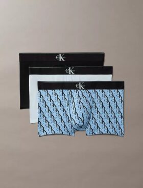 Trzypak bawełnianych bokserów Cotton Stretch z graficznym monogramem