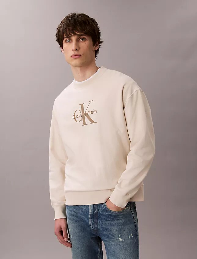 Wygodna bluza z wysokiej jakości frotte i haftowanym logo Monogram Wygodna bluza z wysokiej jakości frotte i haftowanym logo Monogram