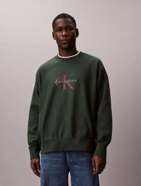 Wygodna bluza z wysokiej jakości frotte i haftowanym logo Monogram