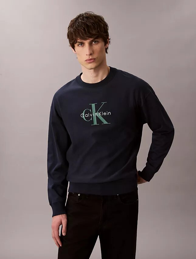 Wygodna bluza z wysokiej jakości frotte i haftowanym logo Monogram Wygodna bluza z wysokiej jakości frotte i haftowanym logo Monogram