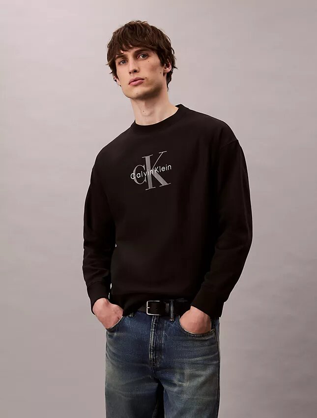 Wygodna bluza z wysokiej jakości frotte i haftowanym logo Monogram Wygodna bluza z wysokiej jakości frotte i haftowanym logo Monogram