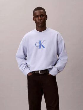 Wysokiej jakości bluza z frotte z Monogramem i luźnym krojem