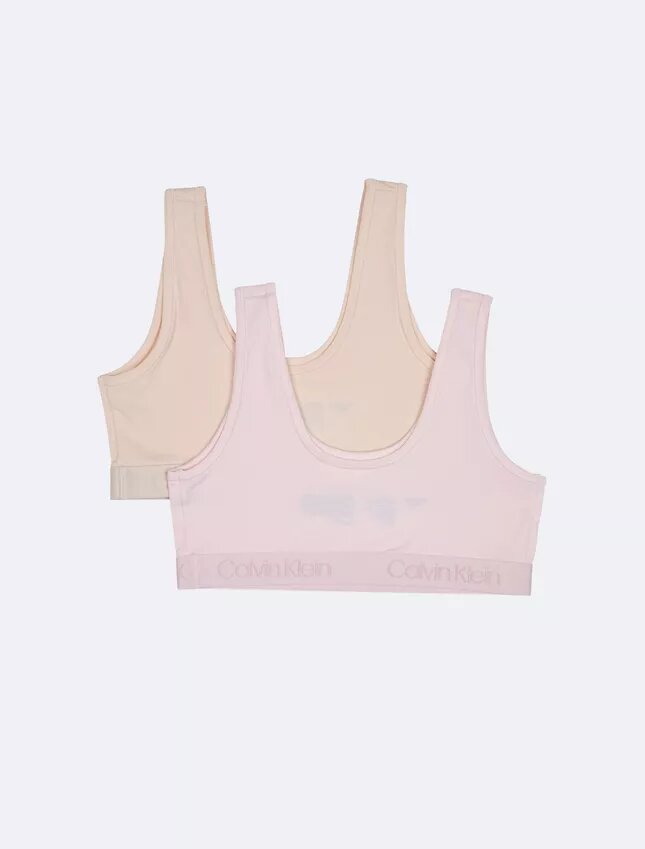 Zestaw 2 biustonoszy typu Bralette z paskiem z logo dla dziewczynek Zestaw 2 biustonoszy typu Bralette z paskiem z logo dla dziewczynek