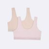 Zestaw 2 biustonoszy typu Bralette z paskiem z logo dla dziewczynek Zestaw 2 biustonoszy typu Bralette z paskiem z logo dla dziewczynek