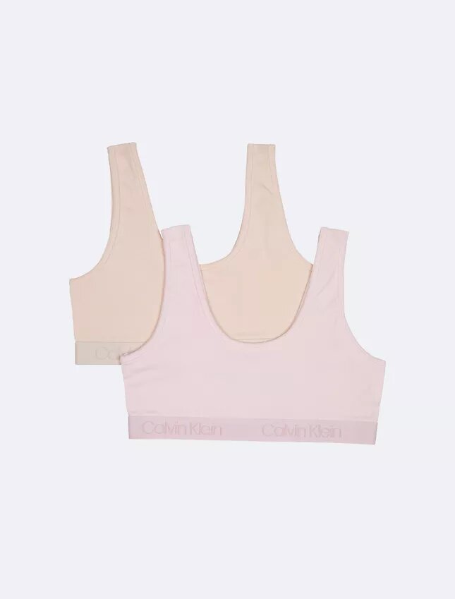 Zestaw 2 biustonoszy typu Bralette z paskiem z logo dla dziewczynek Zestaw 2 biustonoszy typu Bralette z paskiem z logo dla dziewczynek