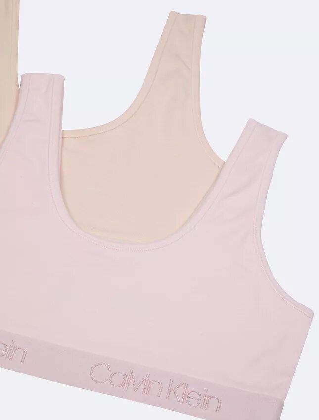 Zestaw 2 biustonoszy typu Bralette z paskiem z logo dla dziewczynek Zestaw 2 biustonoszy typu Bralette z paskiem z logo dla dziewczynek