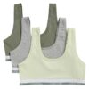Zestaw 3 bawełnianych biustonoszy typu Bralette dla dziewczynek Zestaw 3 bawełnianych biustonoszy typu Bralette dla dziewczynek