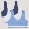 Zestaw 3 bawełnianych biustonoszy typu Bralette dla dziewczynek Zestaw 3 bawełnianych biustonoszy typu Bralette dla dziewczynek