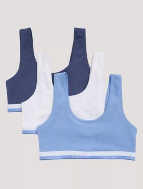 Zestaw 3 bawełnianych biustonoszy typu Bralette dla dziewczynek Zestaw 3 bawełnianych biustonoszy typu Bralette dla dziewczynek