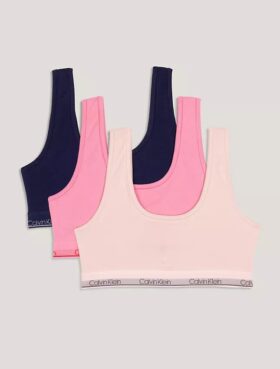 Zestaw 3 bawełnianych biustonoszy typu Bralette dla dziewczynek Zestaw 3 bawełnianych biustonoszy typu Bralette dla dziewczynek