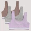 Zestaw 3 bawełnianych biustonoszy typu Bralette dla dziewczynek Zestaw 3 bawełnianych biustonoszy typu Bralette dla dziewczynek
