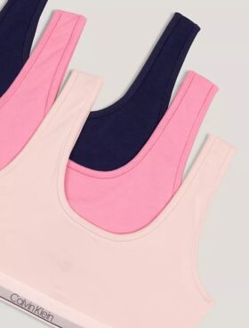 Zestaw 3 bawełnianych biustonoszy typu Bralette dla dziewczynek Zestaw 3 bawełnianych biustonoszy typu Bralette dla dziewczynek