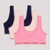 Zestaw 3 bawełnianych biustonoszy typu Bralette dla dziewczynek Zestaw 3 bawełnianych biustonoszy typu Bralette dla dziewczynek