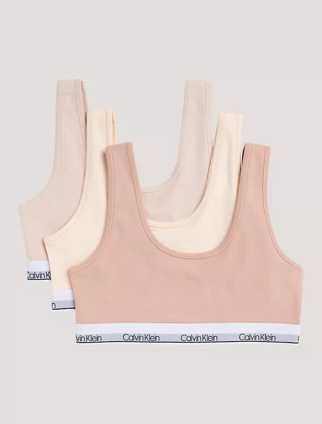 Zestaw 3 biustonoszy Cotton Stretch Bralette Unlined dla dziewczynek Zestaw 3 biustonoszy Cotton Stretch Bralette Unlined dla dziewczynek
