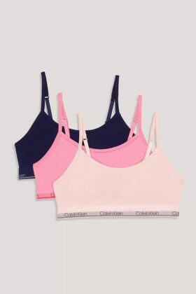 Zestaw 3 biustonoszy typu Bralette Unlined z paskiem z logo Zestaw 3 biustonoszy typu Bralette Unlined z paskiem z logo