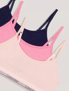 Zestaw 3 biustonoszy typu Bralette Unlined z paskiem z logo Zestaw 3 biustonoszy typu Bralette Unlined z paskiem z logo
