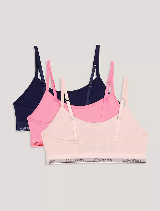 Zestaw 3 biustonoszy typu Bralette Unlined z paskiem z logo Zestaw 3 biustonoszy typu Bralette Unlined z paskiem z logo