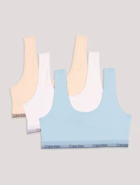 Zestaw 3 Bralette z okrągłym dekoltem dla dziewczynek Zestaw 3 Bralette z okrągłym dekoltem dla dziewczynek