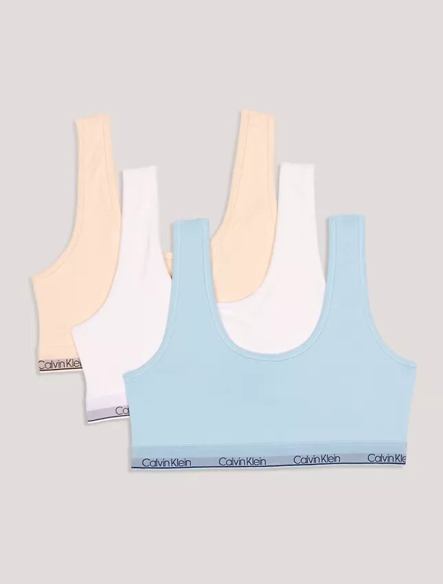 Zestaw 3 Bralette z okrągłym dekoltem dla dziewczynek Zestaw 3 Bralette z okrągłym dekoltem dla dziewczynek