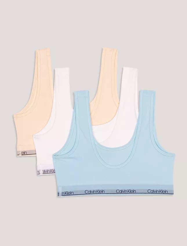 Zestaw 3 Bralette z okrągłym dekoltem dla dziewczynek Zestaw 3 Bralette z okrągłym dekoltem dla dziewczynek