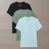 Zestaw 3 koszulek z Cotton Stretch o kroju slim fit z dekoltem w serek