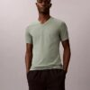 Zestaw 3 koszulek z Cotton Stretch o kroju slim fit z dekoltem w serek