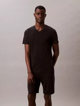 Zestaw 3 koszulek z Cotton Stretch o kroju slim fit z dekoltem w serek