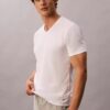 Zestaw 3 koszulek z Cotton Stretch o kroju slim fit z dekoltem w serek