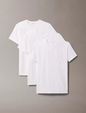 Zestaw 3 koszulek z okrągłym dekoltem o dopasowanym kroju, wykonanych z Cotton Stretch Zestaw 3 koszulek z okrągłym dekoltem o dopasowanym kroju, wykonanych z Cotton Stretch