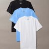 Zestaw 3 koszulek z okrągłym dekoltem o dopasowanym kroju, wykonanych z Cotton Stretch Zestaw 3 koszulek z okrągłym dekoltem o dopasowanym kroju, wykonanych z Cotton Stretch