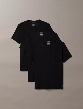 Zestaw 3 koszulek z okrągłym dekoltem o dopasowanym kroju, wykonanych z Cotton Stretch Zestaw 3 koszulek z okrągłym dekoltem o dopasowanym kroju, wykonanych z Cotton Stretch