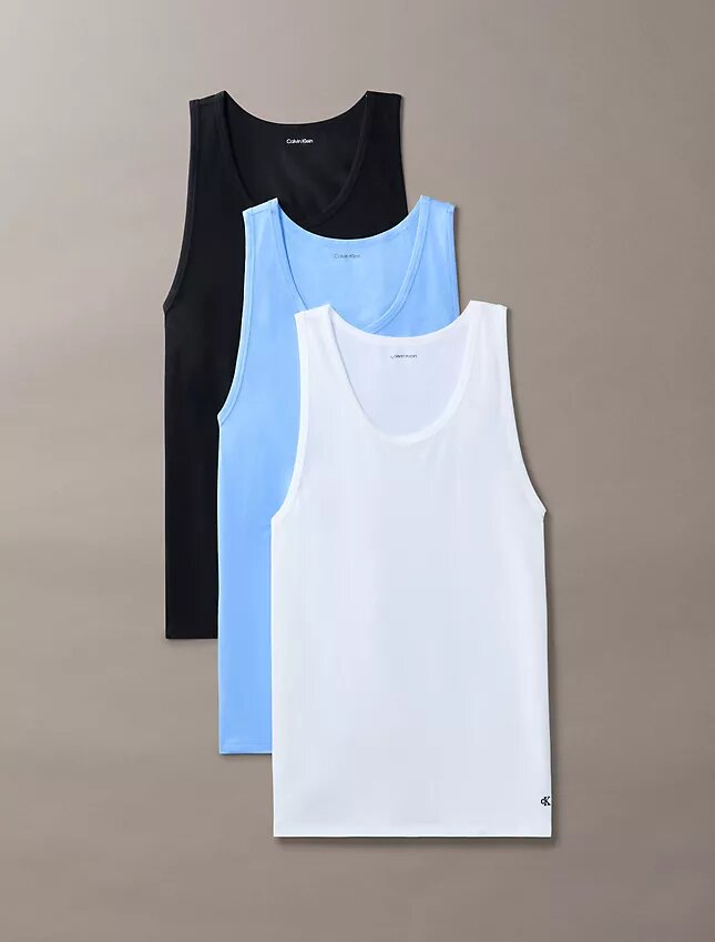 Zestaw 3 topów bez rękawów z Cotton Stretch Zestaw 3 topów bez rękawów z Cotton Stretch
