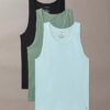 Zestaw 3 topów bez rękawów z Cotton Stretch Zestaw 3 topów bez rękawów z Cotton Stretch
