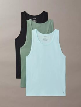 Zestaw 3 topów bez rękawów z Cotton Stretch Zestaw 3 topów bez rękawów z Cotton Stretch