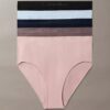Zgrzewane, elastyczne, bezszwowe bikini slipy, zestaw 5 sztuk Zgrzewane, elastyczne, bezszwowe bikini slipy, zestaw 5 sztuk