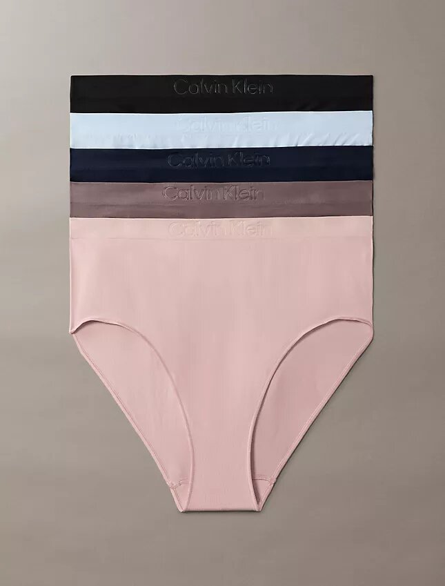 Zgrzewane, elastyczne, bezszwowe bikini slipy, zestaw 5 sztuk Zgrzewane, elastyczne, bezszwowe bikini slipy, zestaw 5 sztuk